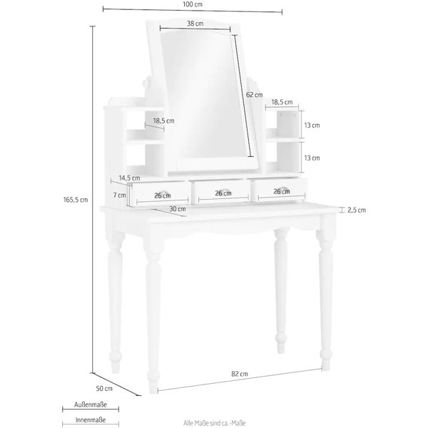 Mercer41 Balvin Dressing Table with Mirror Wayfair.ie